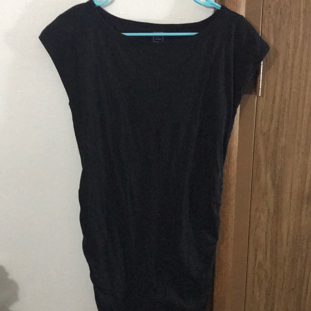 Gap | Black Maternity Scrunched T Shirt Dress